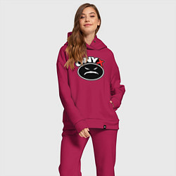 Женский костюм оверсайз Onyx - black logo, цвет: маджента — фото 2