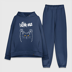Женский костюм оверсайз Blink 182 rock cat, цвет: тёмно-синий