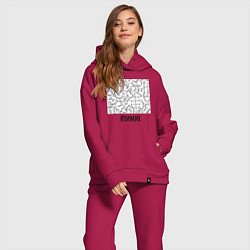 Женский костюм оверсайз Профессия химик, цвет: маджента — фото 2