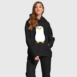 Женский костюм оверсайз Красивый пингвин, цвет: черный — фото 2