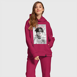 Женский костюм оверсайз Lee Know Stray Kids, цвет: маджента — фото 2