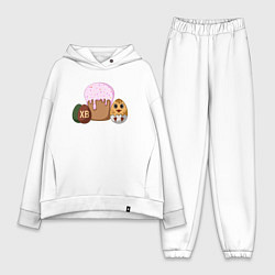 Женский костюм оверсайз Пасхальный кулич и цыпленок