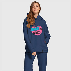 Женский костюм оверсайз Love You Mommy, цвет: тёмно-синий — фото 2