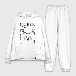 Женский костюм оверсайз Queen - rock cat, цвет: белый