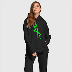 Женский костюм оверсайз Logotype - Cyberpunk: Edgerunners, цвет: черный — фото 2