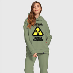 Женский костюм оверсайз Ионизирующее радиоактивное излучение, цвет: авокадо — фото 2