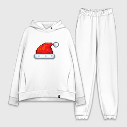 Женский костюм оверсайз Пиксельная шапка Санта Клауса, цвет: белый