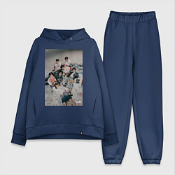 Женский костюм оверсайз Stray Kids Maxident, цвет: тёмно-синий