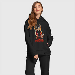 Женский костюм оверсайз A rabbit with a bloody knife, цвет: черный — фото 2