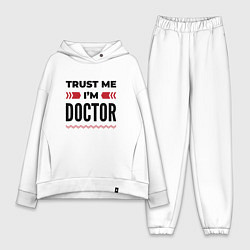 Женский костюм оверсайз Trust me - Im doctor, цвет: белый