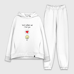 Женский костюм оверсайз Youre brilliant and i love you, цвет: белый