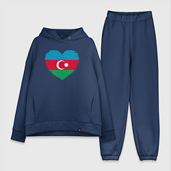 Женский костюм оверсайз Сердце Азербайджана, цвет: тёмно-синий