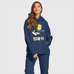 Женский костюм оверсайз Sum41 Барт Симпсон рокер, цвет: тёмно-синий — фото 2