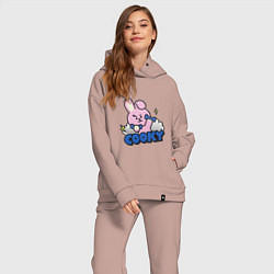 Женский костюм оверсайз Cooky BT21 Jungkook, цвет: пыльно-розовый — фото 2