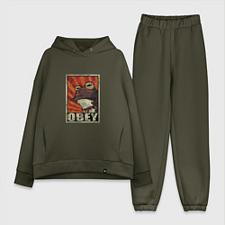 Женский костюм оверсайз Obey frog