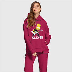Женский костюм оверсайз Slayer Барт Симпсон рокер, цвет: маджента — фото 2