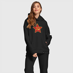 Женский костюм оверсайз СССР звезда, цвет: черный — фото 2