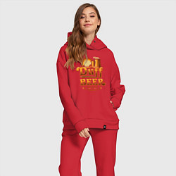 Женский костюм оверсайз Duff beer brewing, цвет: красный — фото 2