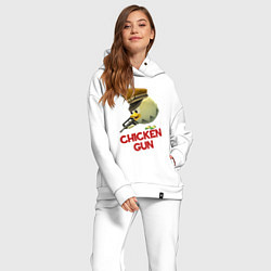 Женский костюм оверсайз Chicken Gun logo, цвет: белый — фото 2