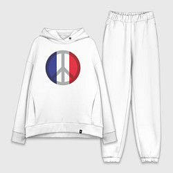 Женский костюм оверсайз Peace France, цвет: белый