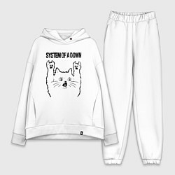 Женский костюм оверсайз System of a Down - rock cat, цвет: белый