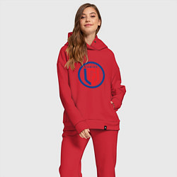Женский костюм оверсайз PSG LGD logo, цвет: красный — фото 2
