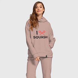 Женский костюм оверсайз I Love Squash, цвет: пыльно-розовый — фото 2