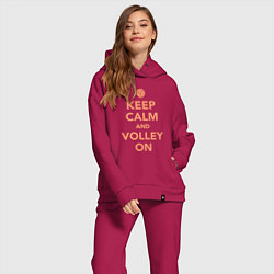 Женский костюм оверсайз Keep calm and volley on, цвет: маджента — фото 2