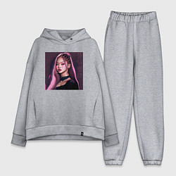 Женский костюм оверсайз Blackpink Jennie аниме рисунок, цвет: меланж