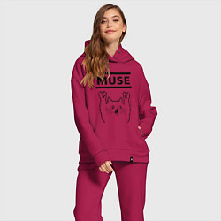 Женский костюм оверсайз Muse - rock cat, цвет: маджента — фото 2