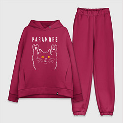 Женский костюм оверсайз Paramore rock cat, цвет: маджента