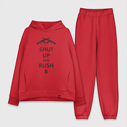 Женский костюм оверсайз Shut up and rush b, цвет: красный