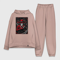 Женский костюм оверсайз Хеллсинг Алукард и монстр, цвет: пыльно-розовый