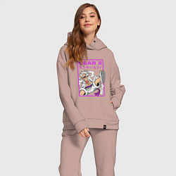 Женский костюм оверсайз One piece - gear 5 белый, цвет: пыльно-розовый — фото 2