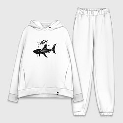 Женский костюм оверсайз Трайбл акула с надписью shark