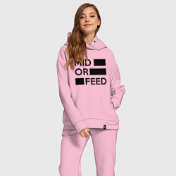 Женский костюм оверсайз Mid or feed цвета светло-розовый — фото 2