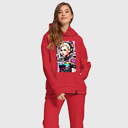 Женский костюм оверсайз Barbie - pop art stylization, цвет: красный — фото 2