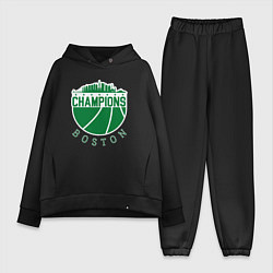Женский костюм оверсайз Boston champions, цвет: черный