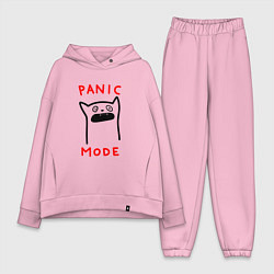 Женский костюм оверсайз Panic mode - котик, цвет: светло-розовый