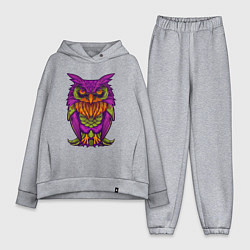 Женский костюм оверсайз Purple owl, цвет: меланж