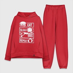 Женский костюм оверсайз Еда сон bmx, цвет: красный