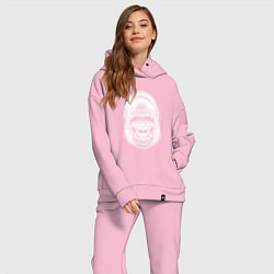 Женский костюм оверсайз Морда веселой гориллы, цвет: светло-розовый — фото 2