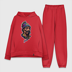Женский костюм оверсайз Snoop dogg head, цвет: красный