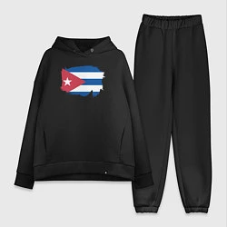 Женский костюм оверсайз Флаг Кубы, цвет: черный