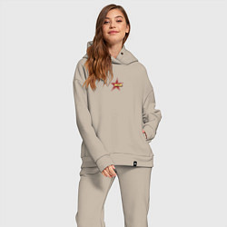 Женский костюм оверсайз New Jeans Hyein, цвет: миндальный — фото 2