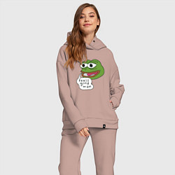 Женский костюм оверсайз Pepe feels good man, цвет: пыльно-розовый — фото 2