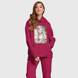 Женский костюм оверсайз Sweet Frieren, цвет: маджента — фото 2