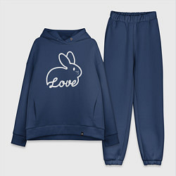 Женский костюм оверсайз Love bunny, цвет: тёмно-синий