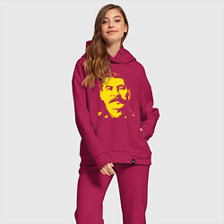 Женский костюм оверсайз Yellow Stalin, цвет: маджента — фото 2
