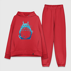 Женский костюм оверсайз Blue Totoro, цвет: красный